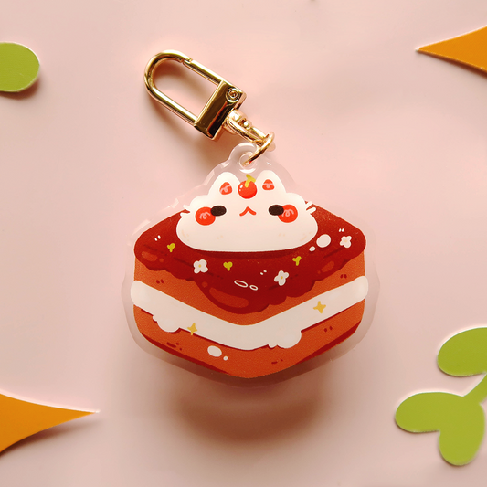 ☕ Kitty Cafe Series ☕ Cake Cat Epoxy Keychain