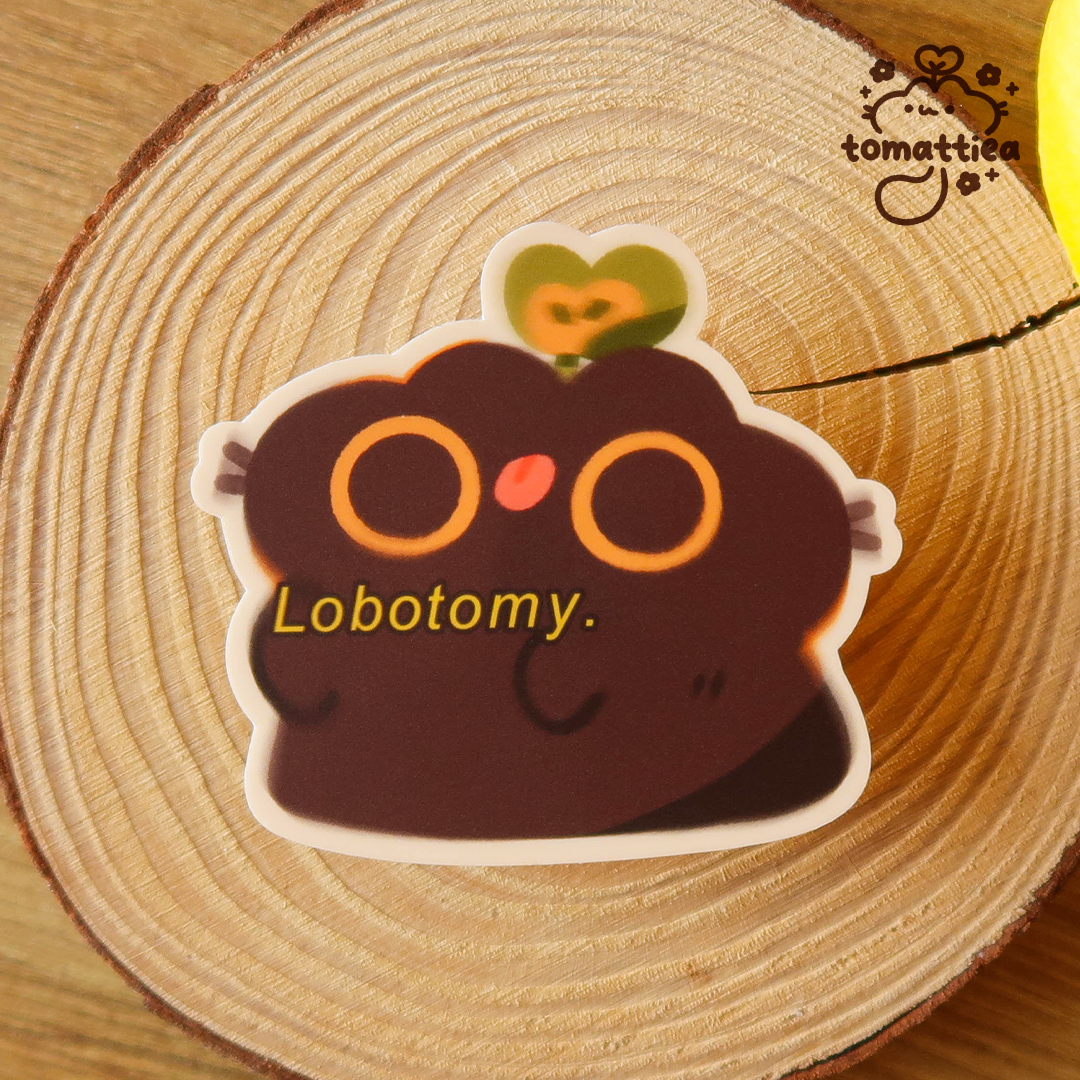 Lobotomy Cat Vinyl Diecut Sticker