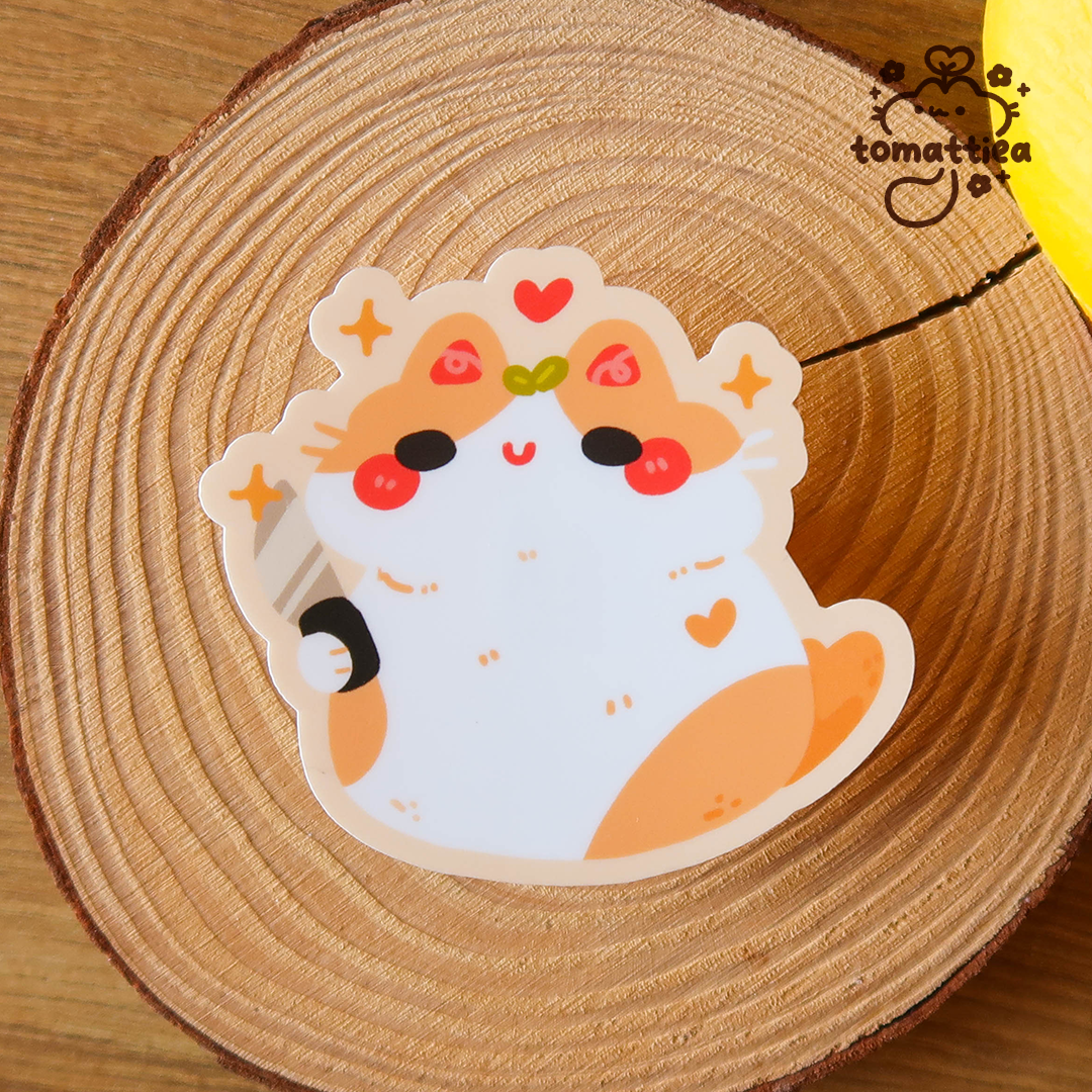 Stabby Cat Vinyl Diecut Sticker