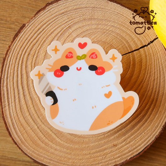 Stabby Cat Vinyl Diecut Sticker