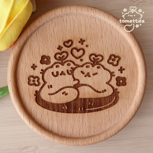 Cuddly Cats Wooden Coaster